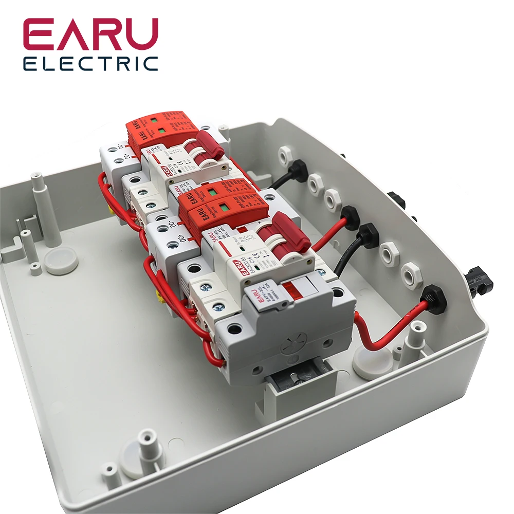 500V 2 Eingang 2 Ausgang 2 String Für Off Grid Solar Energy System Photovoltaik Array Solar PV Combiner Box DC Circuit Breaker