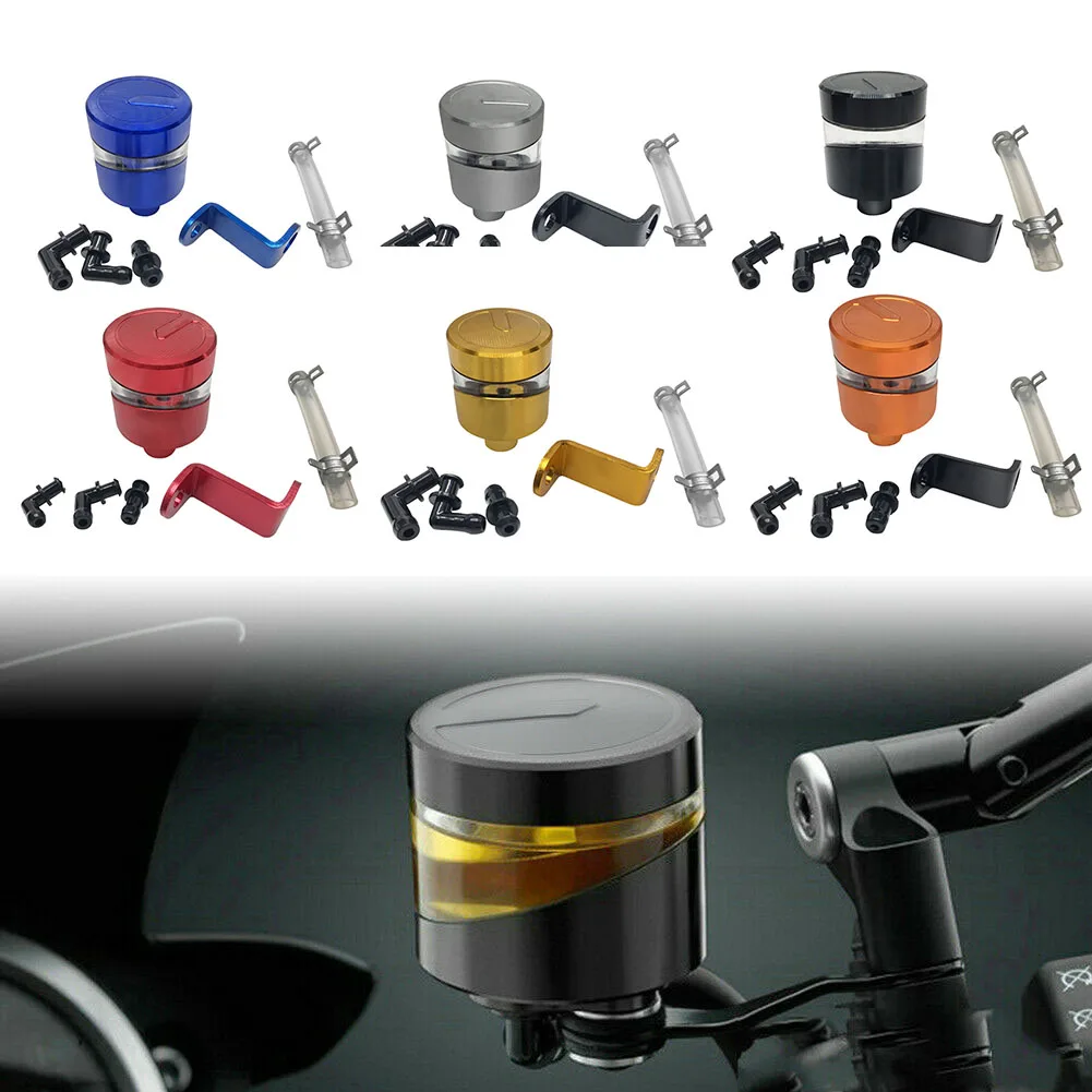 

Motorcycle Front Brake Clutch Tank Cylinder Fluid Oil Reservoir Cup CNC Aluminum For Dirt Bike With 6mm/8mm Mounting Adapter