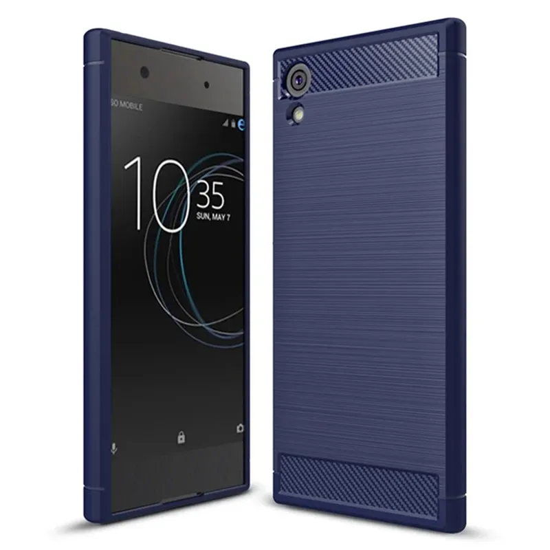 Мягкий матовый чехол для Sony Xperia XA1 Plus xa1 +, Роскошный чехол из углеродного волокна для sony xa1plus, противоударные матовые защитные чехлы