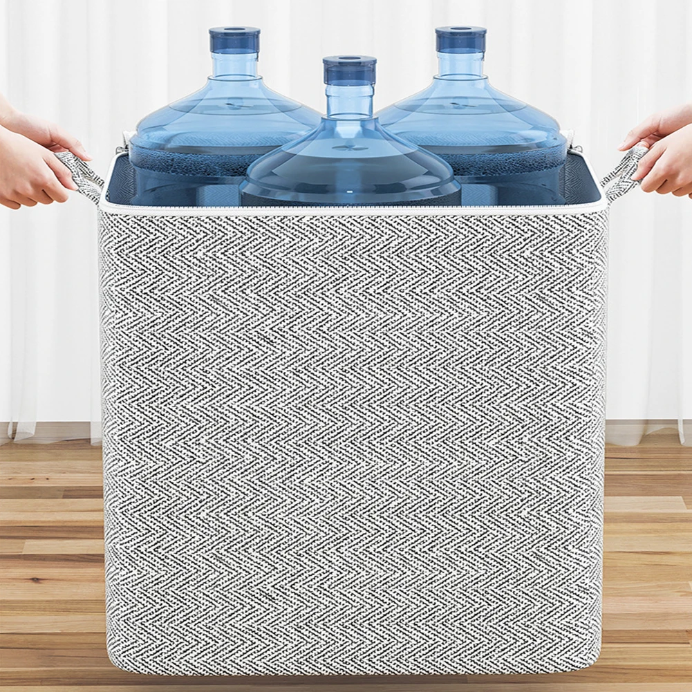 Dustproof Organizers Foldable  Organizer Box Stackable House-Moving with Handle Zipper for Blanket Comforter Clothing Bedding