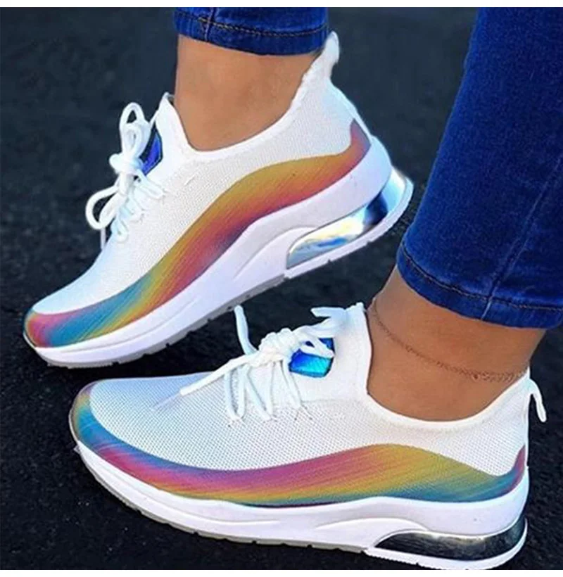 Scarpe da ginnastica da donna da tennis, piatte, in mesh traspirante, leggere, scarpe sportive da donna casual, taglie forti_voghion.com