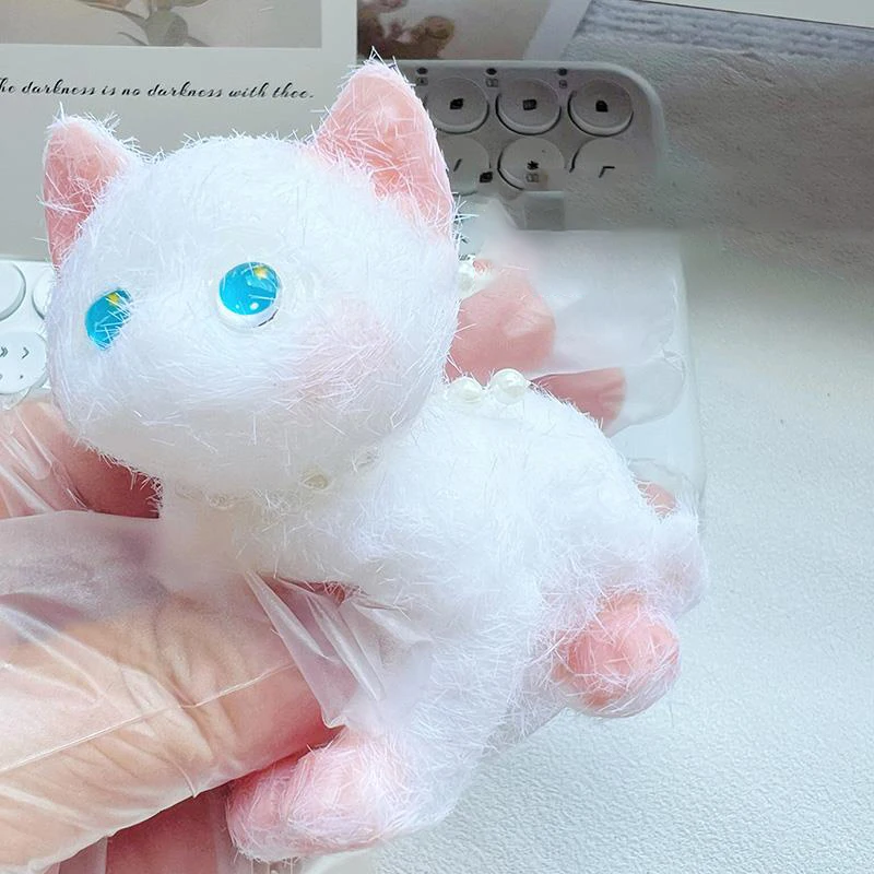 3-color Simulation Kitten Pinching Toys Children Slow Rebound Silicone Finger Pinching Sensory Relaxation Decompression Toys 4
