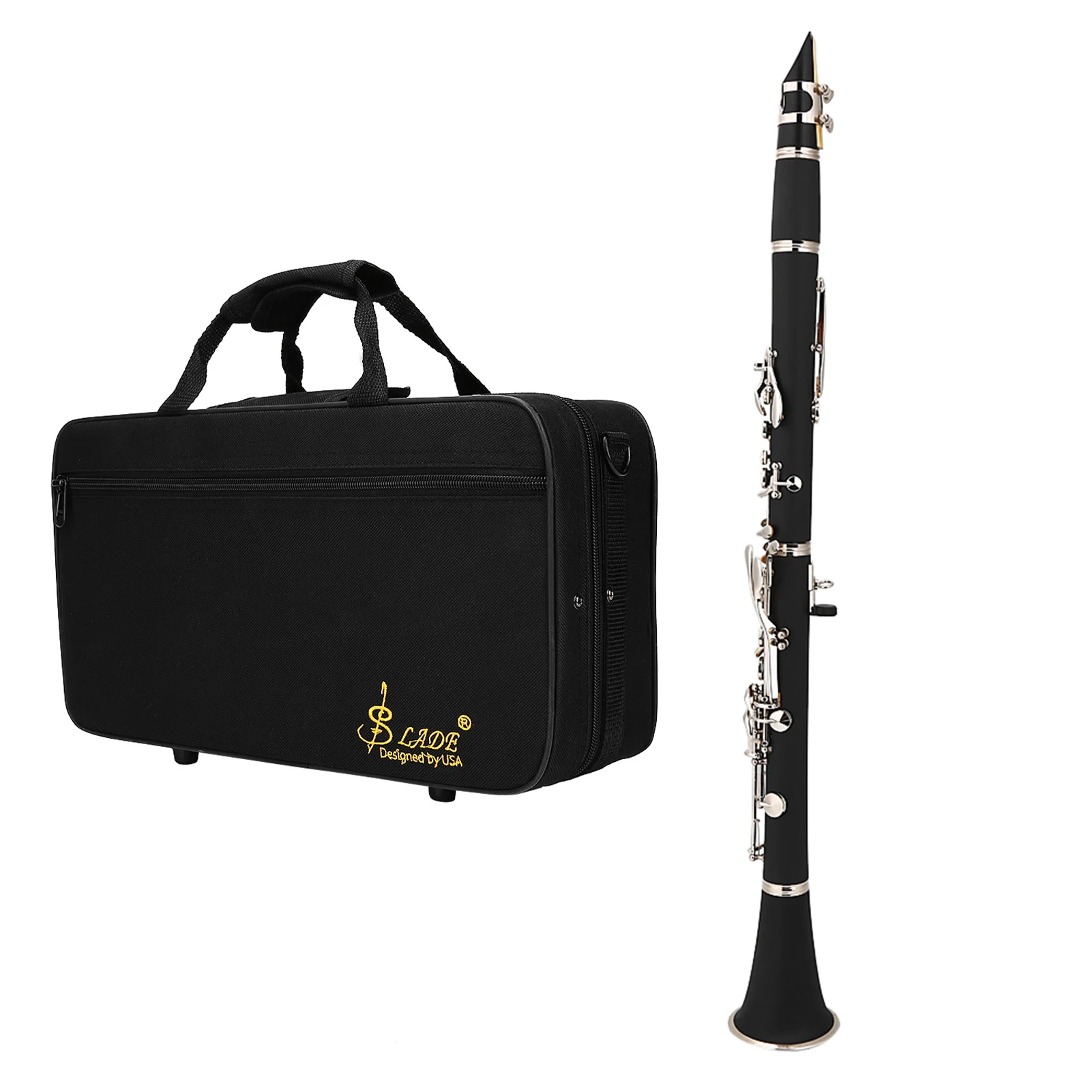 17 Key Descending B Tone Bakelite Clarinet with Reeds Cleaning Cloth Woodwind Instruments