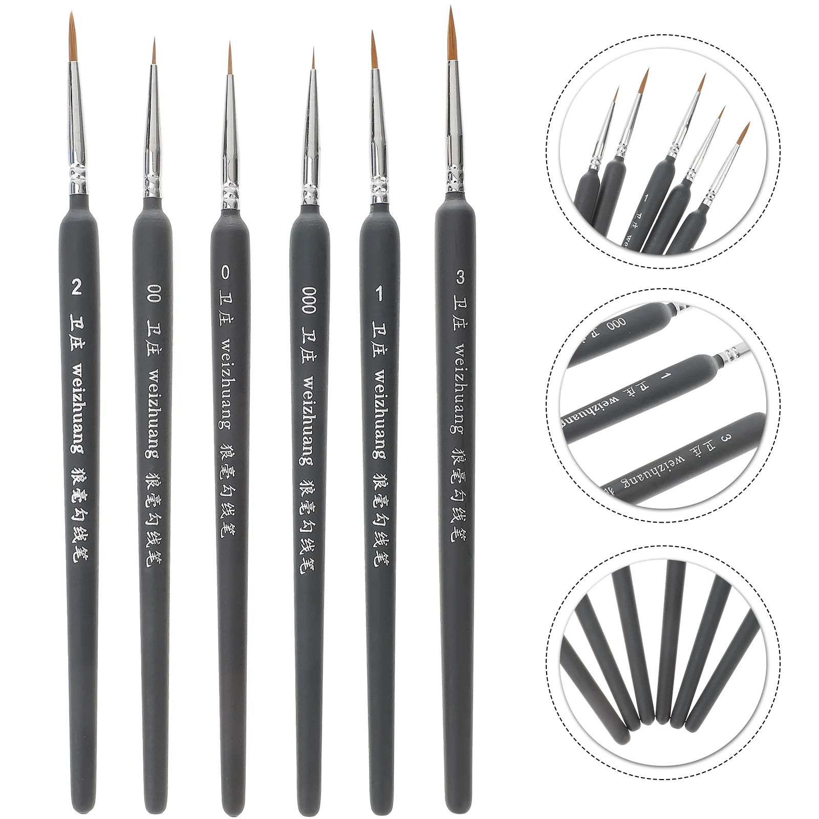 3/5/6/9PCS Miniature Paint Brush Set Professional Nylon Brush Acrylic Painting Thin Hook Line Pen Art Supplies Hand Painted A3