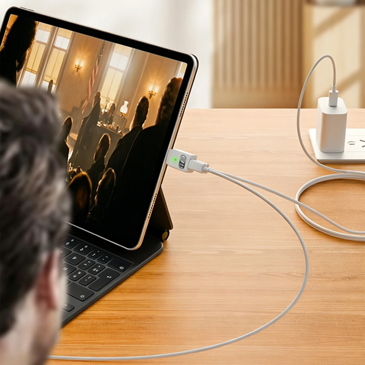 USB C 스플리터 타입 C to 8핀 PD 45W 고속 충전 2 in 1 헤드폰 어댑터 (아이폰, 아이패드 에어/프로, 맥 노트북용)