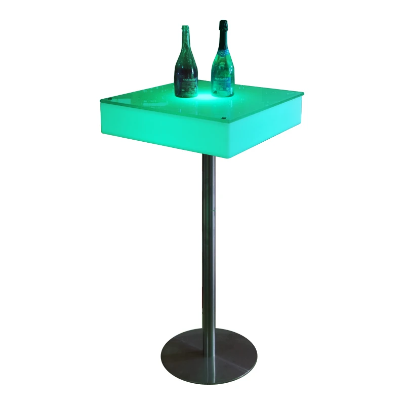 

Customized LED Atmosphere Luminous Square Liquor Bar Scattered Table, High Foot Table, Bar, Table and Chair Creative Furniture