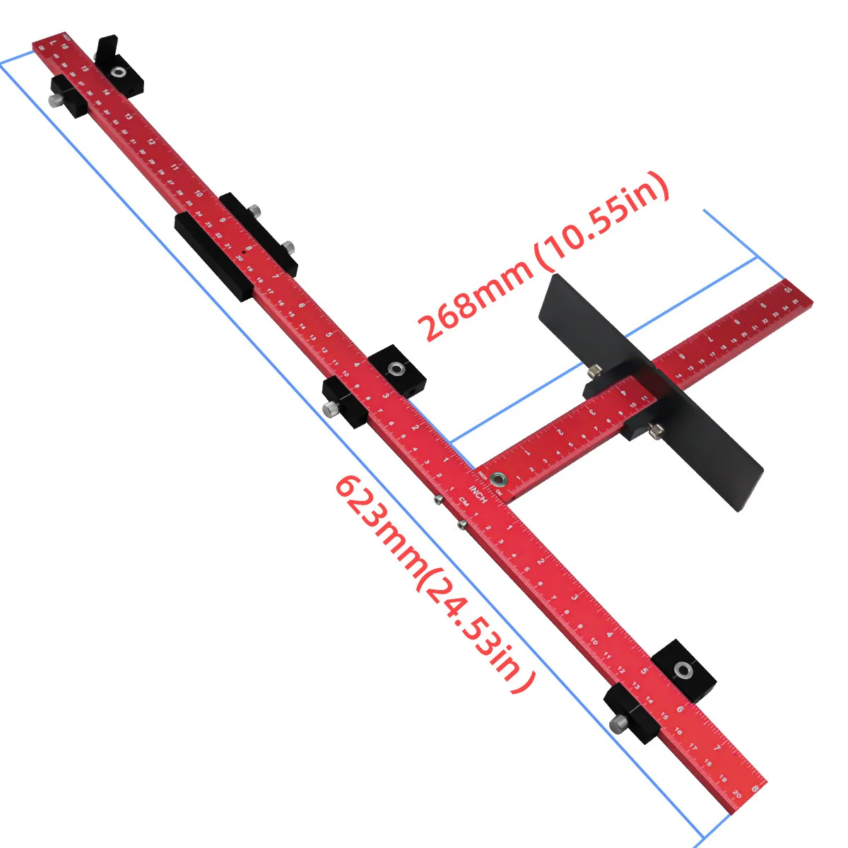 Drill Guide Punch Locator Template Ruler Adjustable Woodworking Drilling Locator for Cabinet Handles and Pulls Hole Punch Tool