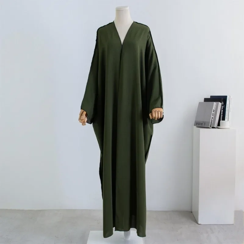 Islam Abaya Kaftan Solid Color Fashion Robe Femme Muselmane Casual Loose Muslim Women Clothing Retro Clothing for Party