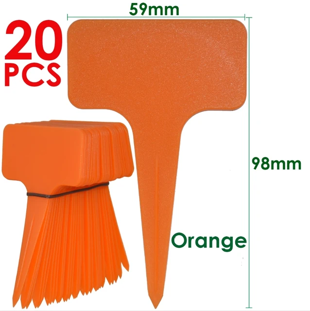 20PCS Plant Markers Plastic Waterproof Labels Stakes 59*98MM Garden Bonsai Succulent Seeding Thick Tag Sign on Soil Paint Sticks 6