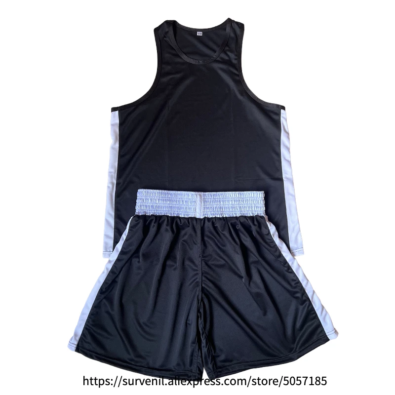 Muay Thai Shorts Quick Dry Boxing Clothes Men Women Kids Sanda Wushu Uniform Gym Martial Arts MMA Suit Boxing Shorts and Vest