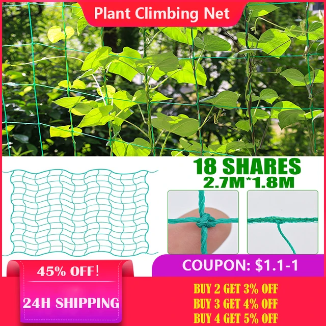 Kerti Hegymászás Nylon Hi-Minőségű Hálónövények Szőlővédő Kerítés Zöldségkert Virágok Növények Mászás Nettó Termesztési Tartó