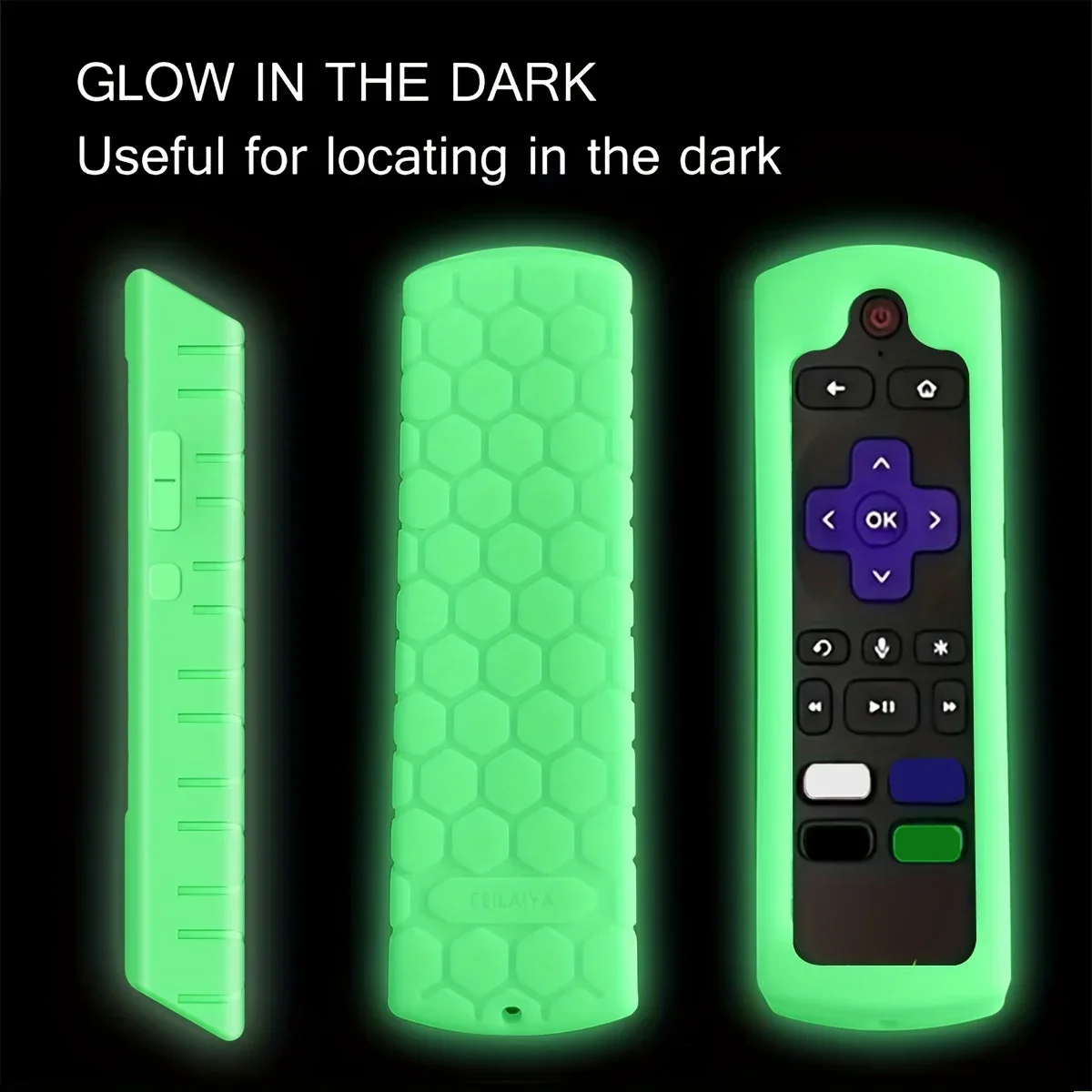 Luminous Silicone Universal Remote Control Cover Set with Hanging Rope