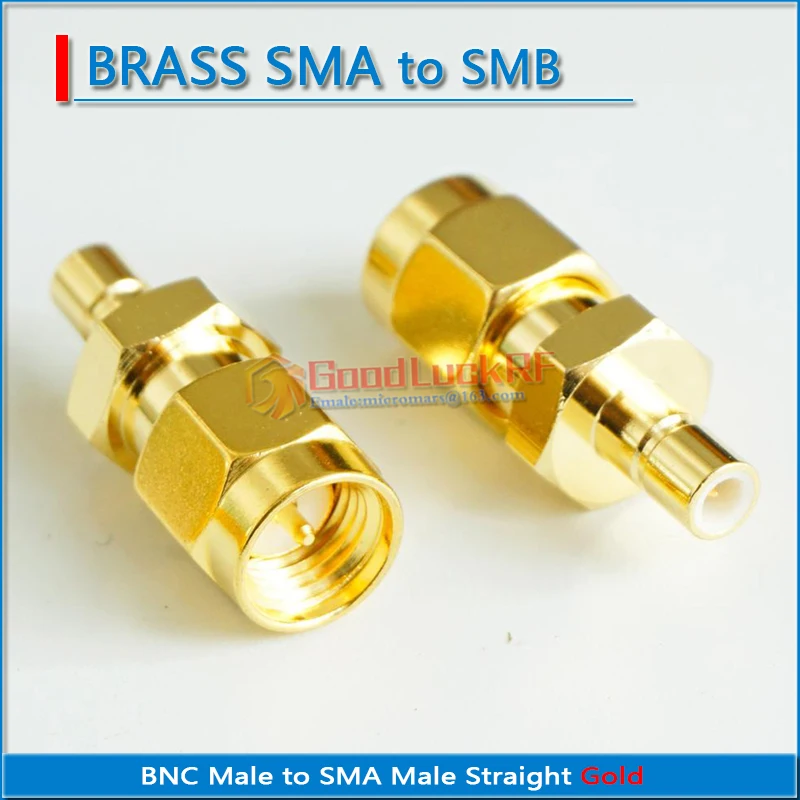 

1X Pcs SMB Male To SMA Male Plug SMB To SMA Connector Socket Antennas Gold Plated Brass Straight Coaxial RF Adapters
