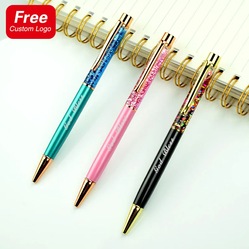 New Gold Foil Metal Ballpoint Pens Laser Customization Personalized Logo Birthday Gift Offices Accessories Students Stationery