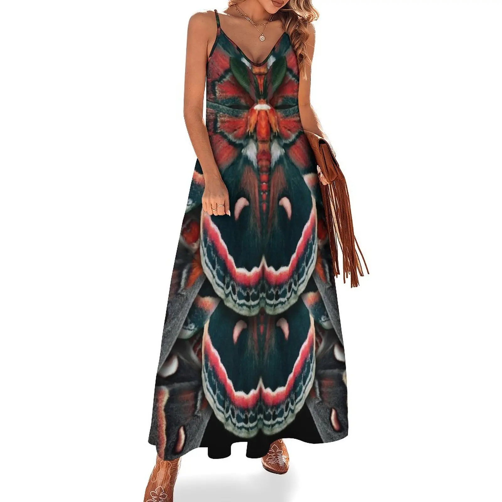 Cecropia Moth Mandala - Symmetrical Sleeveless Dress summer dress korean women women's luxury party dress women long dresses