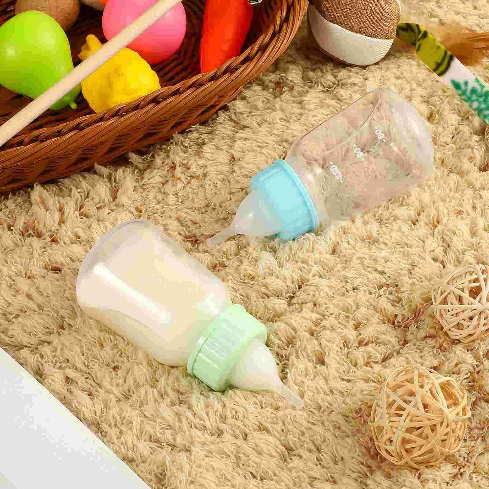 

2 Sets Breastfeeding Device Puppy Bottle Kit Pet Supplies Bottles for Newborn Cats Kitten Feeder Plastic Nursing
