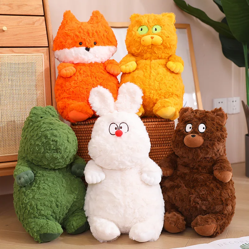 

Cartoon Cute Fat Animals Plush Toy Stuffed Dinosaur Pig Bear Bunny Plushies Doll Anime Soft Kids Girls Toys Kawaii Room Decor