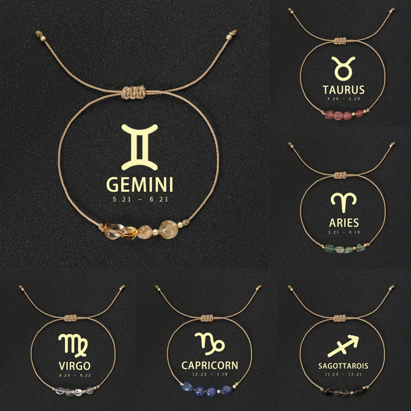 12 Zodiac Signs Natural Stone Beads Bracelet for Women Leo Capricorn Aries Taurus Friendship Couple Birthday Anniversary Gifts 1 12 Zodiac Signs Natural Stone Beads Bracelet for Women Leo Capricorn Aries Taurus Friendship Couple Birthday Anniversary Gifts 1