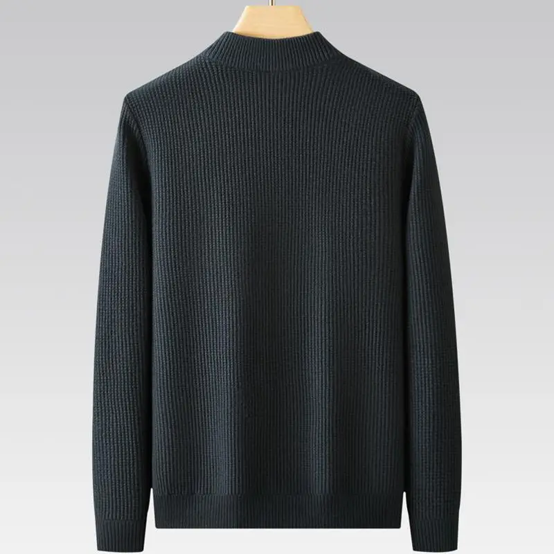 8XL 7XL 6XL 2023 New Deep Winter Top Quality Thick Warm Sweater Men Vintage Twist Mens Sweaters Half Turtleneck Knitted Pullover 4