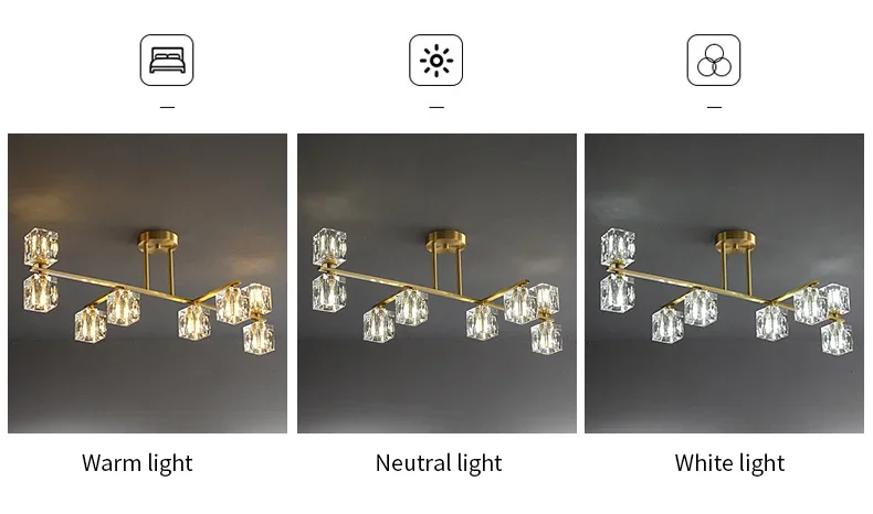 Description Picture 4 of itemModern Gold Pendant Hanging Light Indoor Copper Decora Ceiling Lamp Luxurious Lustre Chandelier For Parlor Bedroom Dining Bar