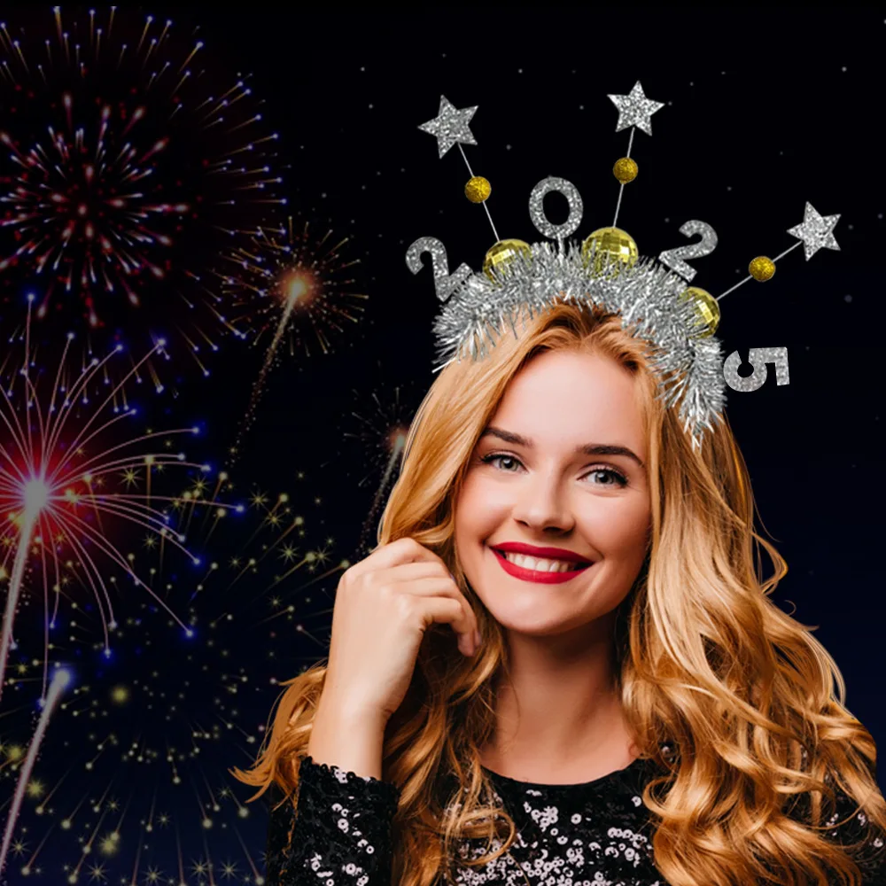 Christmas New Year Fireworks Hair Hand New Year Party Photo Props Headband Holiday Dress Up Props