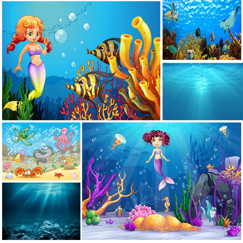 

ZHISUXI Children Birthday Photography Backdrops Ocean World Baby Newborn Portrait Photo Background Studio Props 2194 HYY-03