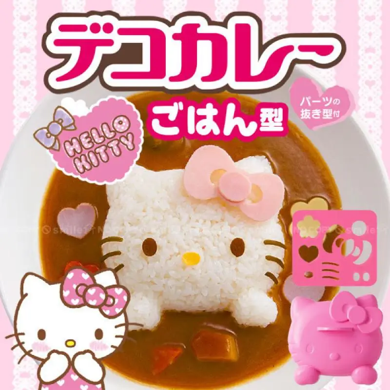 

Kawaii Sanrios Hello Kittys Rice Ball Mold Cartoon Cat Shape Diy Curry Rice Homemade Love Bento Kitchen Cooking Accessories Gift