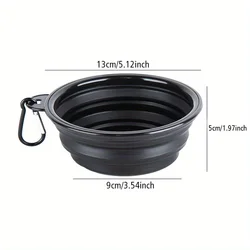 Portable Silicone Dog Travel Bowl with Lip (Black)
