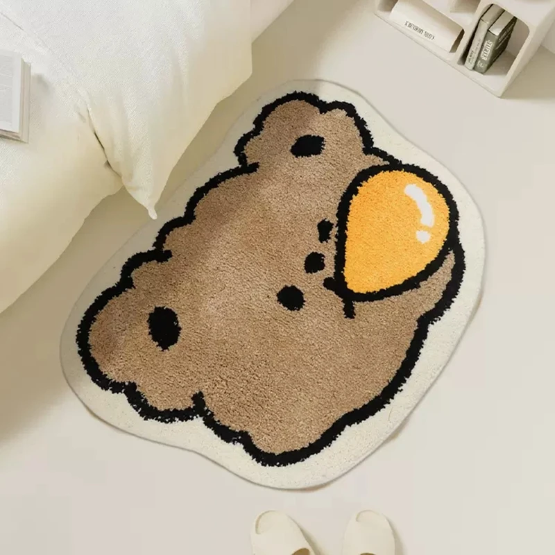 Floor Mat Non Slip Mat Kawaii Rug Ins Cartoon Bear Carpet For Bedroom Living Room