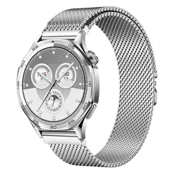 Stylish Milanese Loop Metal Magnetic Bracelet in Stainless Steel for 22mm Universal Band (Silver)