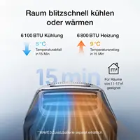 Climatiseur portable EcoFlow WAVE 3, capacité de refroidissement de 1 800 W (6 100 BTU), capacité de chauffage de 2 000 W (6 800 BTU) 4