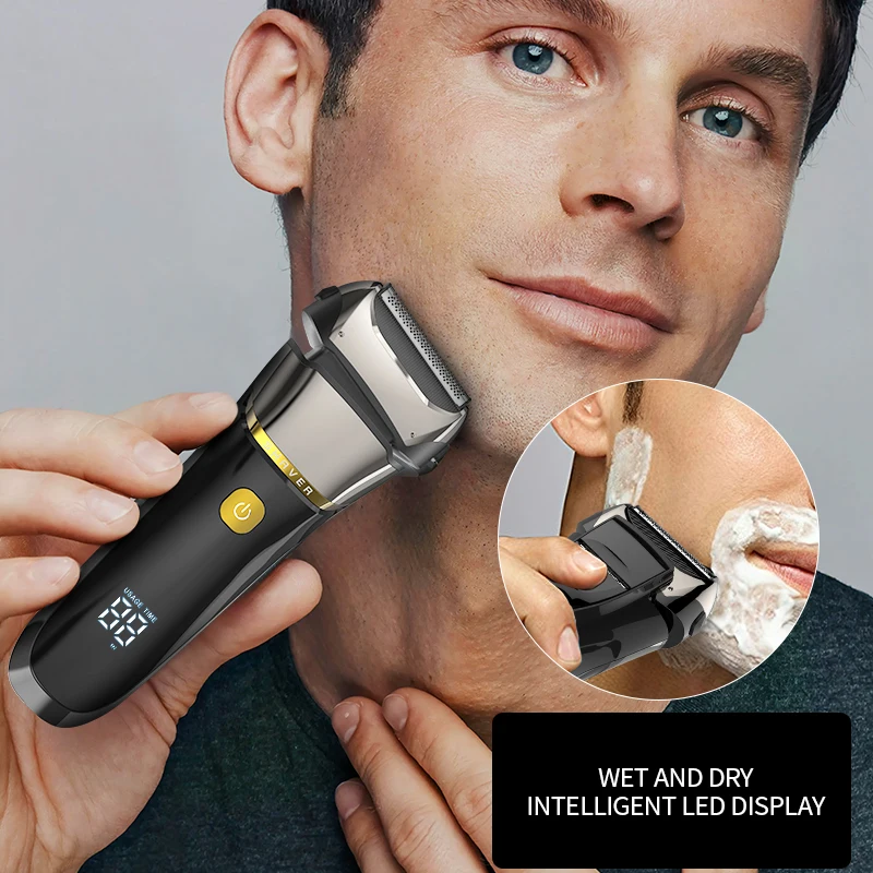 Electric Shaver For Men Wet Dry Facial Electric Razor Beard Foil Shaving Machine Men Grooming Set Rechargeable Powerful electric shaver