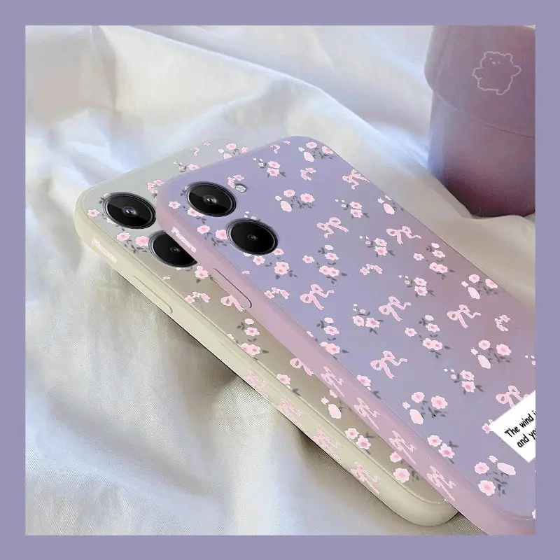 Elegant Pink Floral Silicone Phone Case Cover