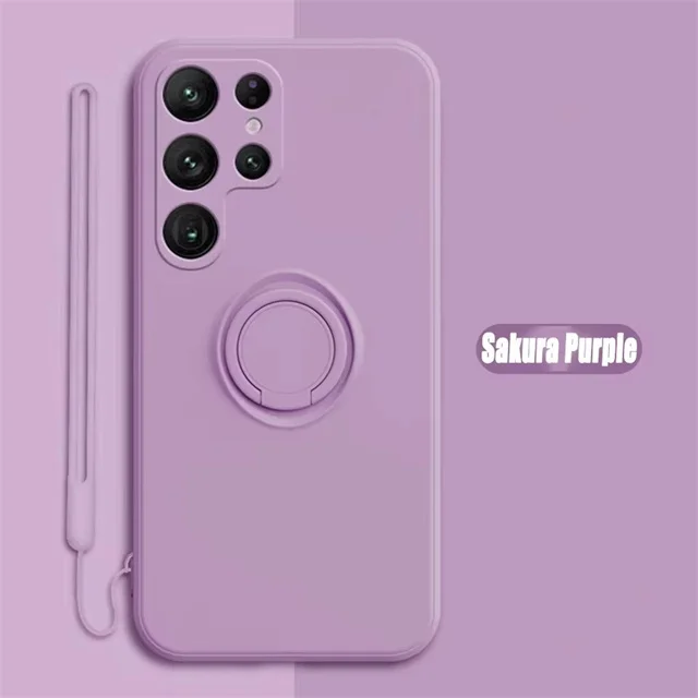 Magnetic Ring Holder Liquid Silicone Phone Case