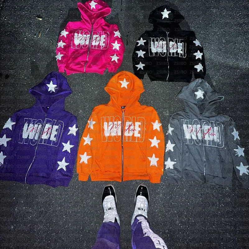 26-year-old spring warm cardigan with hood, casual loose street style hoodie, personalized fashion sportswear