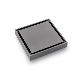황동 사각 숨겨진 보이지 않는 바닥 배수구, 황동 커버, 황동 베이스, 황동 코어, 10x10cm, 4 인치