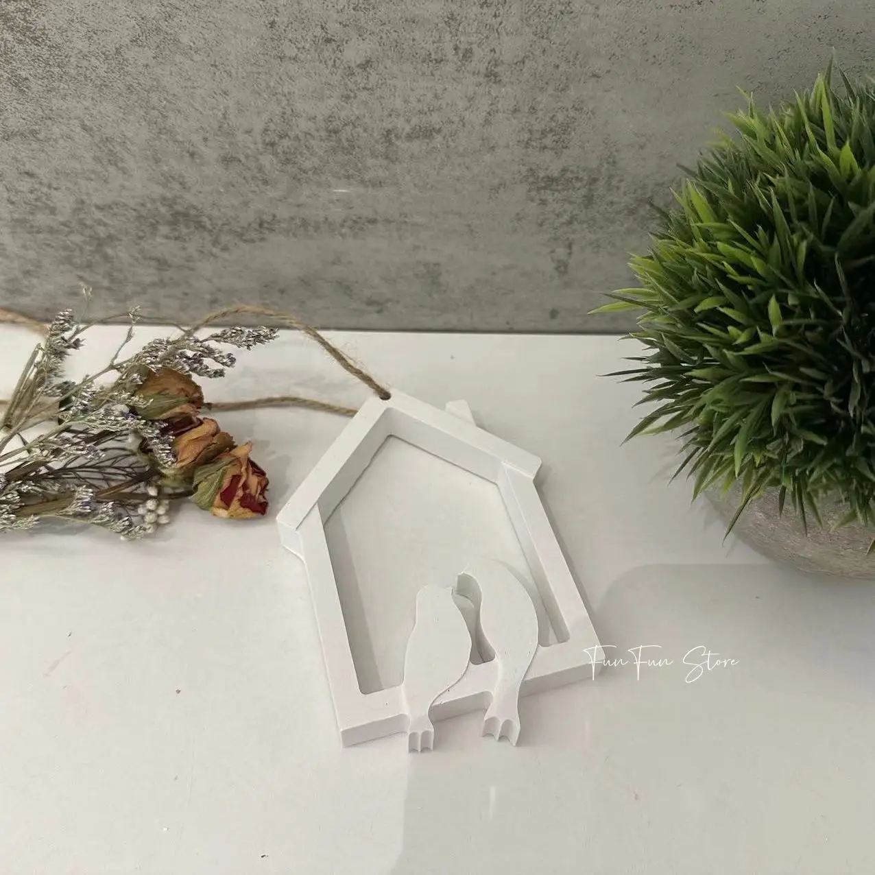 DIY 집 커플 새 할로우 펜던트, 실리콘 몰드, 수제 새 한 쌍, 벽 장식, 석고 몰드, 따뜻한 집 장식
