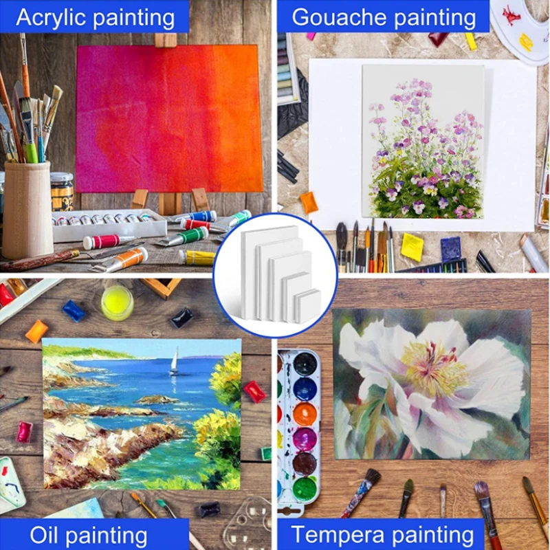 1/5pcs 5x7cm/7x9cm/15x20cm/20x30cm/24x30cm/ 30x40cm White Blank Square Artist Canvas For Canvas Oil Painting artist canvas