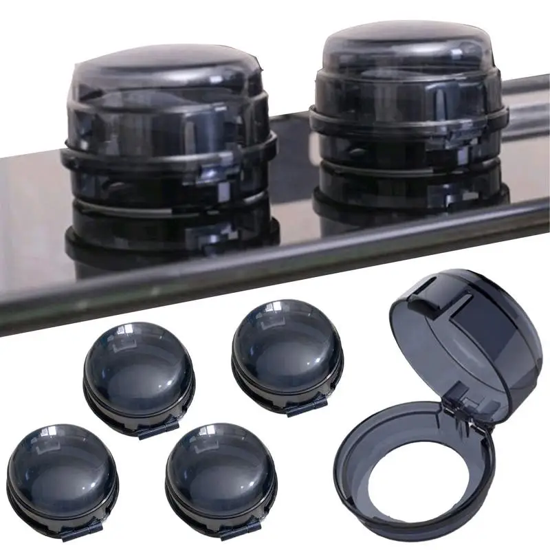 6Pcs Stove Knob Covers Child Proof Plastic Kitchen Safety Guards Universal Gas Oven Lock Protectors Home Cookware Security