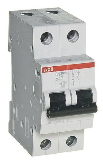 Disyuntor de doble Polo 16A ABB sh202l 2cds242001r0164 (4,5 Ka, de interruptor de circuito|