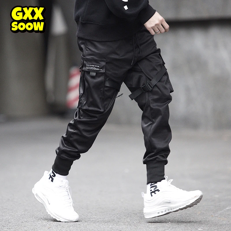 

Men Multi-pocket Elastic Waist Design Harem Pant Men Streetwear Punk Hip Hop Casual Trousers Joggers Male Dancing Pant GW013