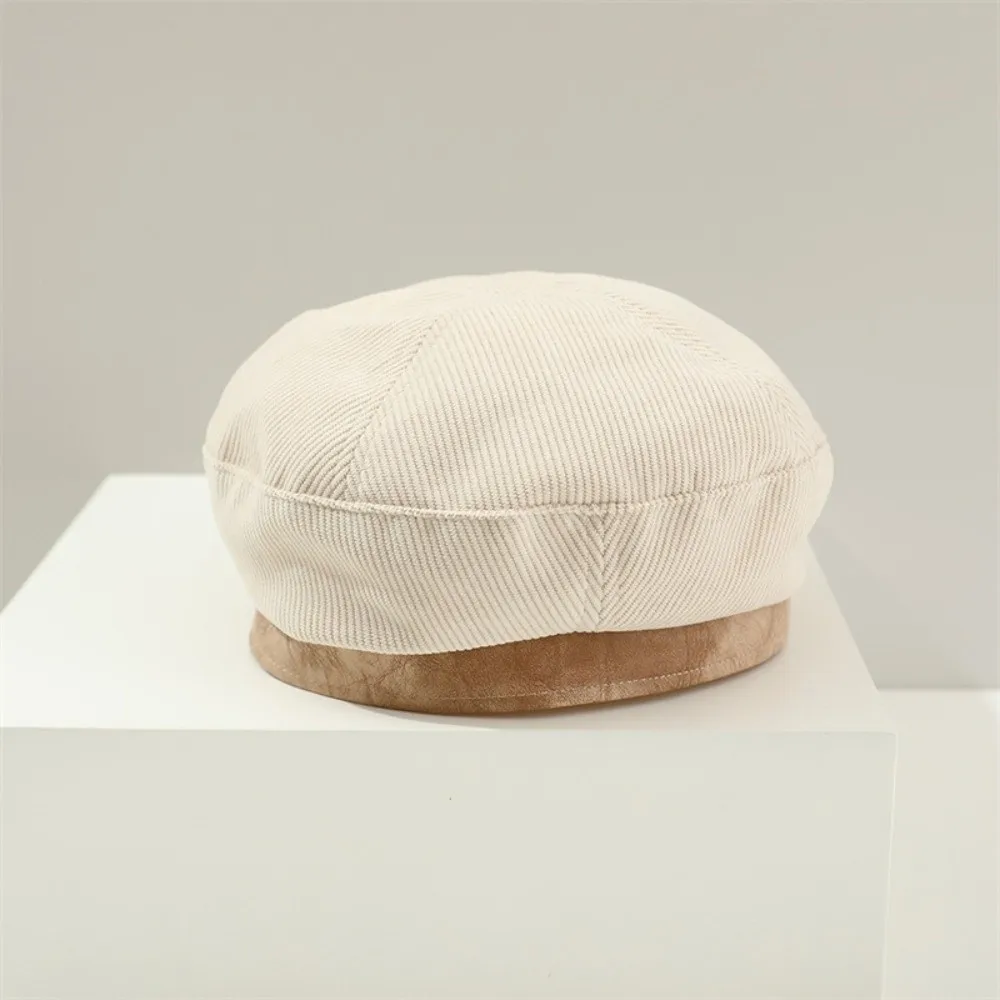 Retro Korean Baby Beret Corduroy Sweet Beanies Cap Spring Autumn Casual Painter Hats Toddler
