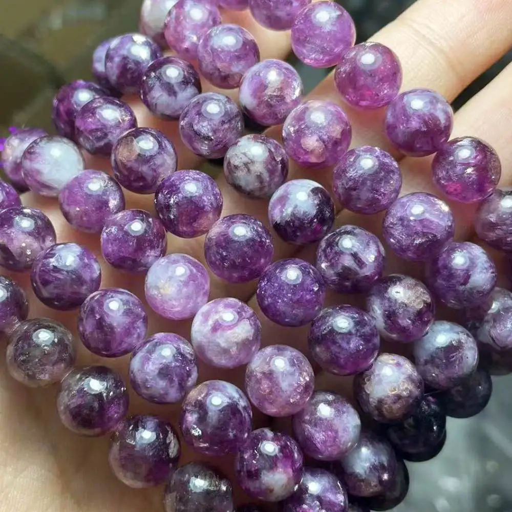 

2 браслета Approx9-9.8mm AKAC фиолетовые красные браслеты lepidolite