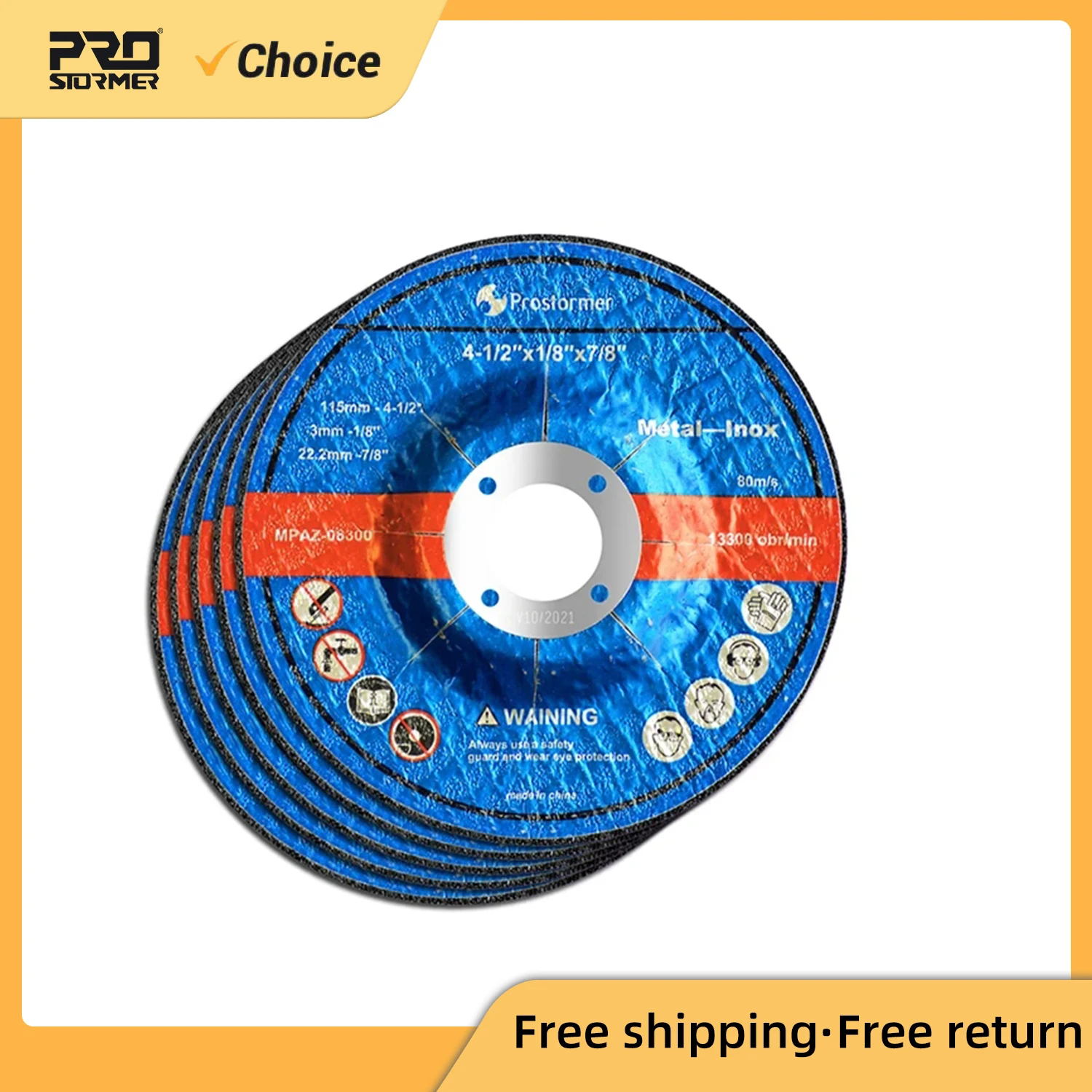 PROSTORMER 1mm/3mm 115mm/125MM Grinding Wheel Slice 5 Pieces Suitable for 20V Cordless Electric Angle Grinder