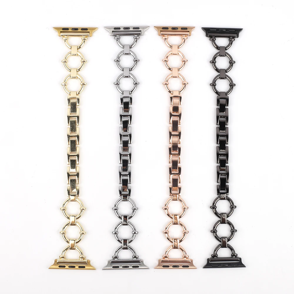 Denim Chain Strap For Watch Band 38mm 42mm 44mm 40mm Metal Strap Stainless Steel Bracelet Watch band