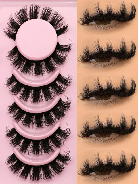 GROINNEYA False Eyelashes Cat Eye Fluffy Faux Mink Lashes Wispy Lashes Dramatic Long Thick Volume Mink False Eyelashes Makeup 1