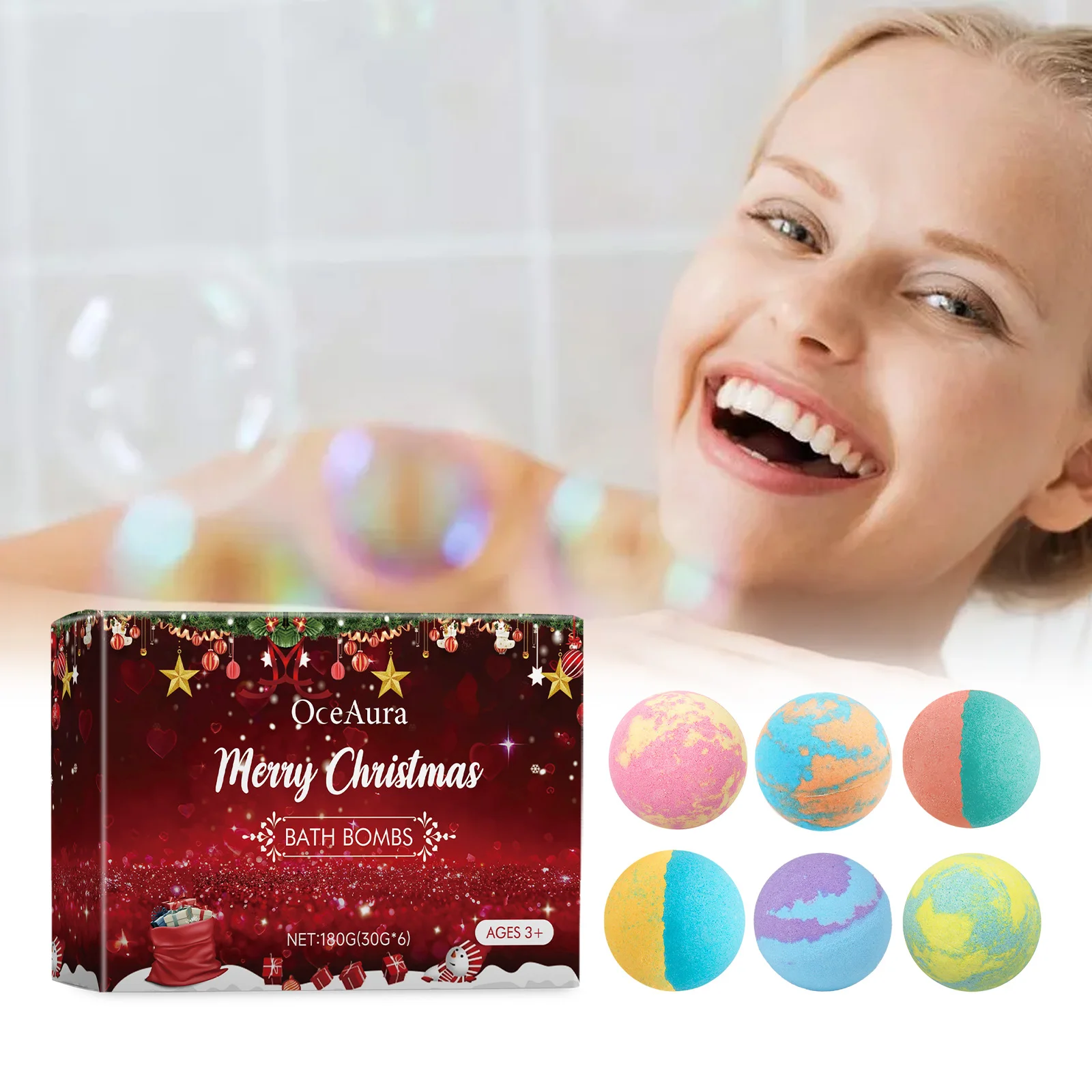 Badebomben-Set mit Rosen-Drachenfrucht-Extrakt, Aromatherapie, Spa-Entspannung, Feuchtigkeitspflege, langanhaltender Duft, Hautreinigung_voghion.com