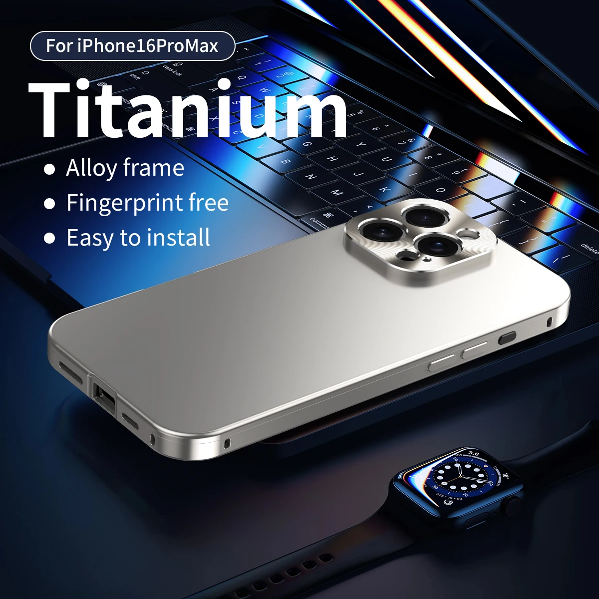 Sleek Aluminum Metal Frame Shockproof Phone Case with CD Pattern and Matte Back Panel
