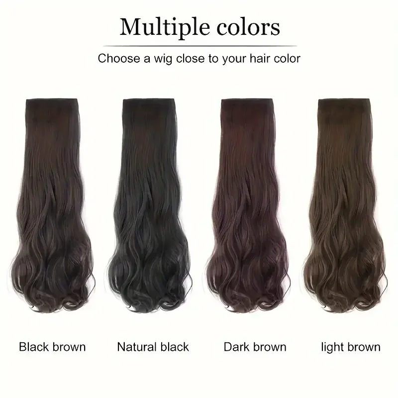 3Pcs/Set Synthetic Seamless Clip Ins Hair Extensions For Women Full Head Wavy Thick Clip In Hairpiece With Invisible BB Clips