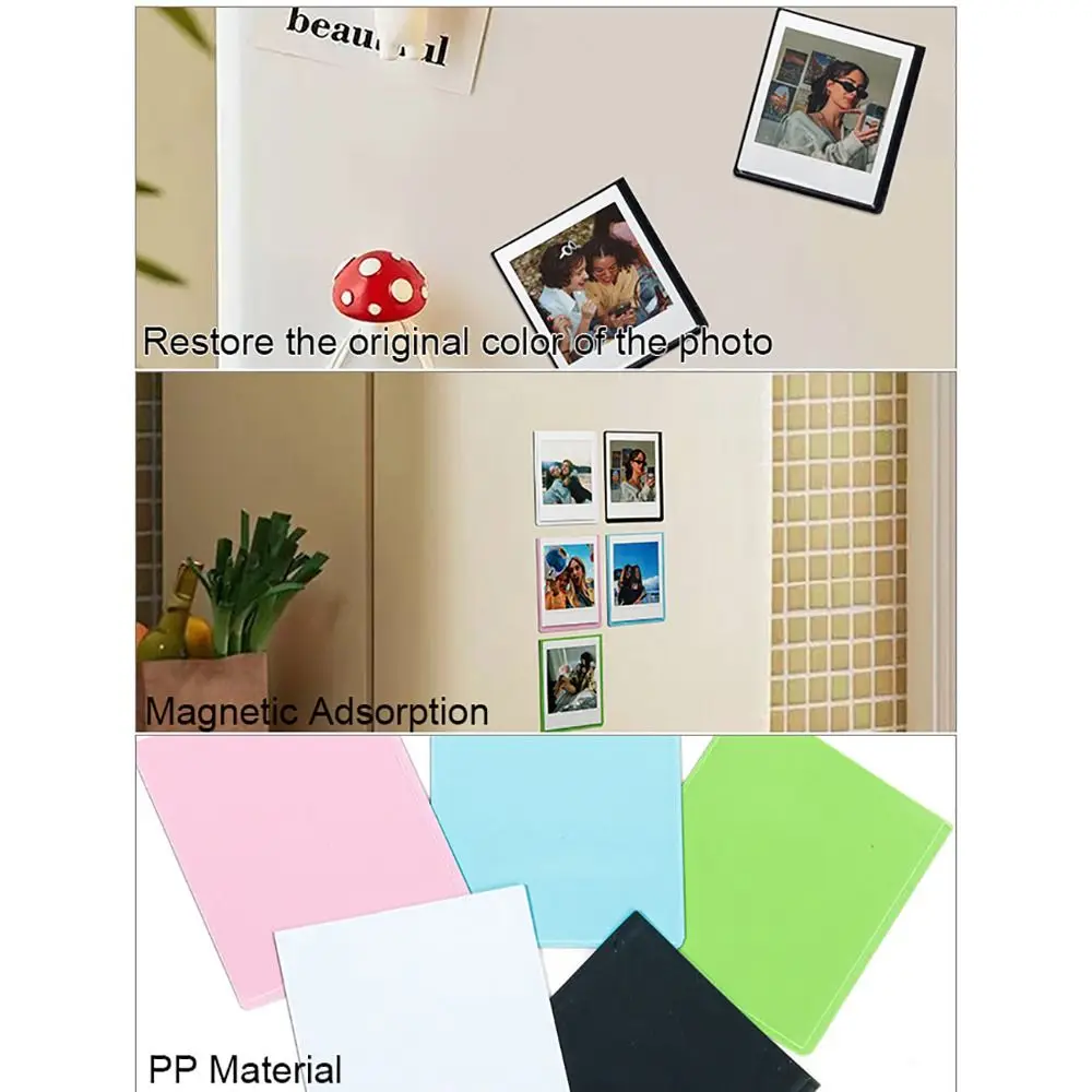 Photograph Magnetic Photo Frame Card Stamp Refrigerator Sticker Colorful for Fujifilm Instax SQUARE SQ1 SQ6 SQ10 SQ20 5PCS